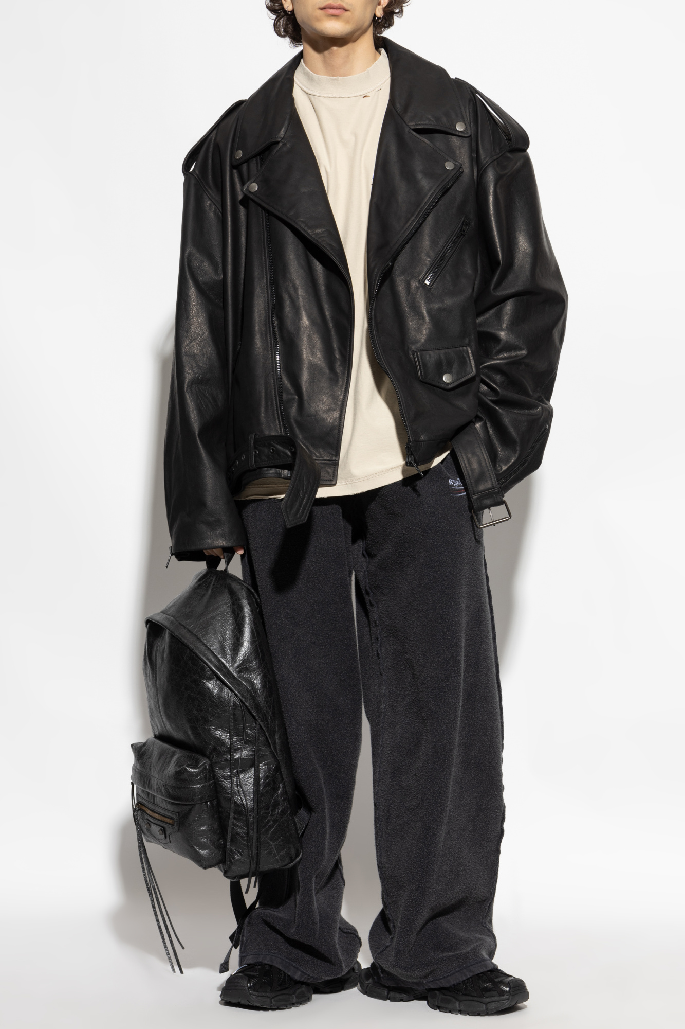 Balenciaga Leather jacket with a loose fit | Men's Clothing Balenciaga Leather jacket with a loose fit | Men's Clothing